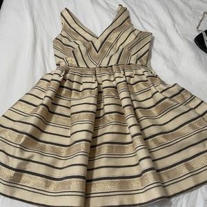 J. Crew gold striped dress